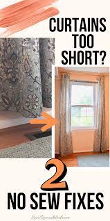 Add Length To Short Curtains 2 No Sew Tricks Lengthen Curtains Curtains Short Curtains