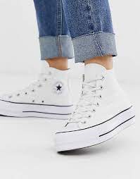100,57 € special price 75,43 € chinatown market x converse chuck 70 multi/weiß 166598c. Converse Chuck Taylor Hi Lift Weisse Plateau Sneaker Asos