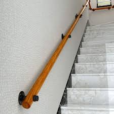 Since wrought iron is less in use when compared to wood, you might be wondering how to tackle with the metal start cleaning wood parts of staircase by dusting away the deposition of dust. Amazon Com Dlt Wood Staircase Handrail Wall Mounted Hand Rail Railing Industrial Solid Pine Grab Bar With Wrought Iron Pipe Stairs Kit Brackets Handrail Brackets For Staircases Size 30cm Home Kitchen