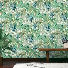 Papier Peint Jungle Vinyle Sur Intisse Motif Vert Saint Maclou Papier Peint Jungle Papier Peint Papier Peint Saint Maclou