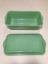 Vintage Fire King Jadeite Glass Philbe Pattern Refrigerator Dish Lidded Loaf Pan Vintage Fire King Fire King Jadeite