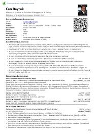 curriculum vitae canbayrak