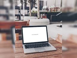 Free Macbook In Street Cafe Mockup Free Macbook Street Cafe Mockup Macbook Mockup Macbook Psd