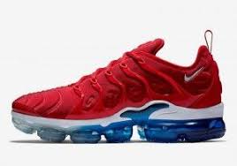 Nike Air Vapormax Plus Red White Blue Men S Running Shoes In 2020 Pink Nike Shoes Nike Shoes Blue New Nike Sneakers