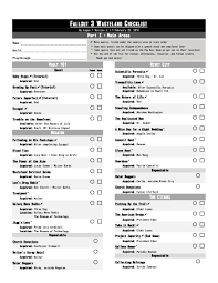 Maybe you would like to learn more about one of these? Video Game Checklist Template Fallout 3 Wasteland Checklist V2 1 Pdf Pdf Archive