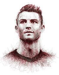 Scribble Portraits Football Stars On Pantone Canvas Gallery Portrait Portrait Sketches Scribble Art