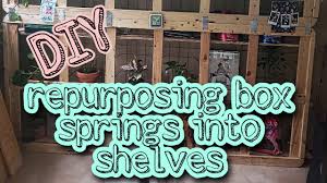 Jan 12, 2016 · repurpose old vinyl shutters to act as a screen to cover up your utility boxes! Diy Shelves From Old Box Springs Repurposing Trash Youtube
