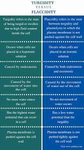 Difference Between Turgidity And Flaccidity Definition Mechanism Importance Similarities And Diff Similarities And Differences Plasma Membrane Definitions