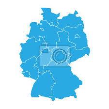 Diese länder sind in alphabetischer reihenfolge: Karte Von Deutschland Auf 13 Bundeslander Und 3 Stadtstaaten Fototapete Fototapeten Saarland Sachsen Hamburg Myloview De