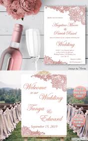 Classic Wedding Invitation With Rose Gold Lace And Classic Calligraphy On White Background Rose Gold Wedding Invitation Rose Gold Wedding Rose Gold Lace