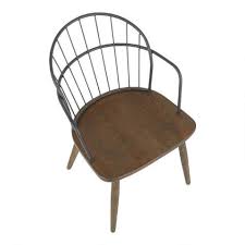 Black Metal And Walnut Melvin Dining Chair World Market In 2020 Chair Dining Chairs Black Metal