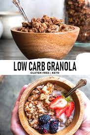 Homemade Low Carb Keto Granola Recipe Low Carb Granola Keto Granola Low Carb Recipes Dessert
