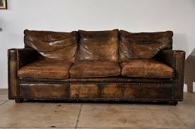 Vintage Custom Leather Sofa Ca 1930 1stdibs Com Custom Leather Sofa Vintage Leather Sofa Distressed Leather Couch