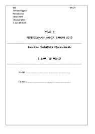 Text of soalan kssr bahasa inggeris tahun 3. English Pemahaman Tahun 3 2015 Pat Cg Raymond 2016 English Exam Papers Language