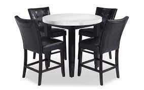 Montibello White Marble 40 Round 5 Piece Counter Set Bobs Com Counter Set Dining Room Sets Vinyl Chairs