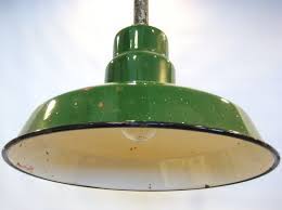 Antique Green Enamel Metal Hanging Light Fixture By Barneche Metal Hanging Lights Hanging Lights Light