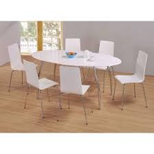 Fiji High Gloss Oval Dining Set With 6 Dining Chairs Furniture In Fashion Oval Table Dining Modern Dining Table Wooden Dining Set
