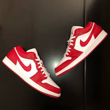 Air Jordan 1 Low Gym Red Red White In 2020 White Basketball Shoes Air Jordans Jordan 1 White
