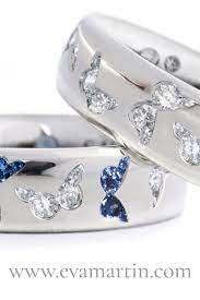 Butterfly Ring Palladium Sapphires And Diamonds Custom Made In Any Preciou Sapphire Engagement Ring Blue Thin Diamond Wedding Band Engagement Rings Sapphire