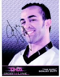 Sonjay Dutt Autograph 8.5x11 APE COA Wrestling TNA The Guru