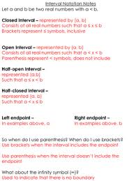 I don't know whether i should use paranthese or brackets? Interval Notation Notes By A Nelson Math Teachers Pay Teachers
