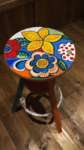 Upcycled Stool In 2020 Whimsical Painted Furniture Funky Painted Furniture Painted Chairs
