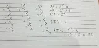 Doni mempunyai 20 butir kelereng merah, 28 butir kelereng putih, dan 36 butir kelereng biru. Kpk Dan Fpb 32 48 64 Brainly Co Id