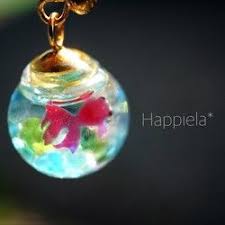 切り絵金魚のアクセサリー かんざし リング ガラスドーム アクセサリー 金魚 アクセサリー