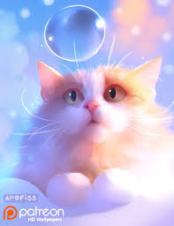 Inspired By The Lovely Orange White Fluffy Cat Named Ronja Repost From My Instagram Wallpaper Version On My Patreon Me Elsew Cute Art Cat Art Cat Artwork