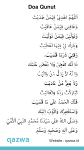 Bacaan Doa Qunut Sholat Subuh Tulisan Arab Arti Dan Tata Cara
