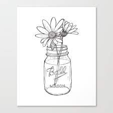 Jar vessel greek free vector graphic on pixabay. Flowers In A Jar Mason Ball Jar Sunflowers Daisies Leinwanddruck Von Henryfarmcreative Society6