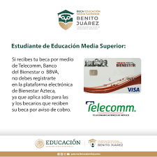 La beca universal para estudiantes de educación media superior benito juárez fue creada con el fin de contribuir a la protección del derecho a la educación y al desarrollo humano, y asimismo disminuir la deserción escolar. Becaria Y Becario De Media Superior Si Recibes Tu Beca Por Telecomm Banco Del Bienestar O Bbva No Debes Registrarte En La Plataforma Electronica De Bienestar Azteca Ayudanos A Coordinacion Nacional
