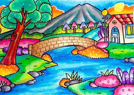 Kumpulan Hasil Juara Lomba Mewarnai Di 2020 Pemandangan Gambar Lukisan Pensil Warna