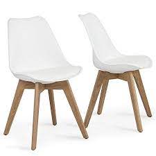 Amazon Com Belleze Retro Dsw Eames Style Molded Plastic Chair Side Premium Wooden Leg White S Molded Plastic Chairs Wooden Dining Room Chairs Plastic Chair