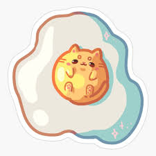 Egg Cat Sticker By Kyealtia In 2021 Cute Stickers Cute Kawaii Drawings Kawaii Drawings
