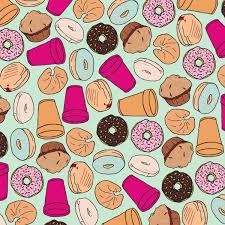 Dunkin' donuts is an american global donut company and coffeehouse chain. Dunkin Wallpaper Toile Pattern Tropical Print Wallpaper Donut Pattern
