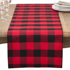 Red Plaid Table Runner Saro Lifestyle In 2020 Buffalo Plaid Table Runner Buffalo Plaid Christmas Table Runners