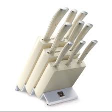 Probably The Greatest Best Looking Knife Block Set In The World Each Wusthof Classic Ikon Knife Is Drop Forged From A Single P Bloc De Couteau Couteau Blanc