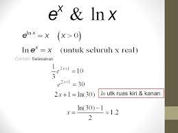 Temukan luas daerah yang dibatasi oleh grafik $y=\frac{x}{x^{2}+1}$, sumbu $x$ dan barisan $x=3$. Contoh Soal Logaritma Natural
