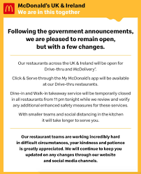 Mcdonalds Closes All Restaurants For Takeaway During New Lockdown Glasgow Live
