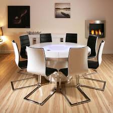 Explore 89 listings for high gloss white dining table and chairs at best prices. Large Round White Gloss Dining Table 8 White Black Dining Chairs Preview Round Dining Room Table Round Dining Room Round Dining Table Sets