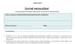 Žádáme rodiče, kteří neobdrželi formulář emailem, aby zkontrolovali své adresy v jednotlivých třídách. Pedagogicka Komora Z S Vzor Cestneho Prohlaseni O Neexistenci Priznaku Viroveho Infekcniho Onemocneni Editovatelna Verze Pedagogicke Info