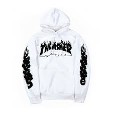 Black And White Sweatshirt Mens Thrasher Hoodies Men Fire Printed Sweatshirt Unisex Hip Hop Streetwear Skateboard Fashion Tracksuit Male Sport Hoody Outfits Trendy Hoodies Printed Sweatshirts