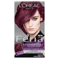 L Oreal Paris Feria Multi Faceted Shimmering Color 6 3 Fl Oz V48 Power Violet 1 Kit Feria Power Violet Shimmering Color Dyed Hair Purple