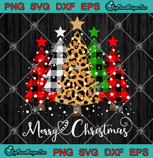Download Merry Christmas Trees With Buffalo Plaid Leopard Christmas Svg Png Eps Dxf Cut File Digital Download Svg Png Eps Dxf Cricut Silhouette Designs Digital Download
