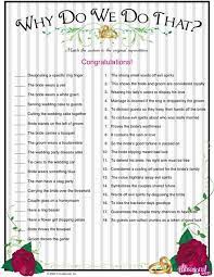 Why Do We Do That Game Bridal Shower Games Bridal Shower Wedding Shower Games