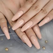 Here are 13 of the best celeb coffin nail looks on instagram. Coffin Long Classic Nails Nude Peach Uv Gel Shiny Fake Nails Acrylic Full Cover Finger Nails 24pcs False Nails Aliexpress