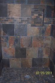 Slate Tile In The Shower Bathrooms Forum Gardenweb Shabby Chic Bathroom Slate Bathroom Bathrooms Remodel