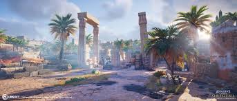 Assassin S Creed Origins Dlc The Curse Of The Pharaohs Artstation Assassin S Creed Origins The Curse Of The Pharaohs Dlc Thebes Docks Opening Scene Martin Bon Assassins Creed Origins Thebes Assassins Creed