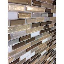 Smart Tiles Mosaik 10 25 X 9 13 Self Adhesive High Gloss Mosaic In Beige Gray Smart Tiles Trendy Kitchen Backsplash Diy Kitchen Backsplash